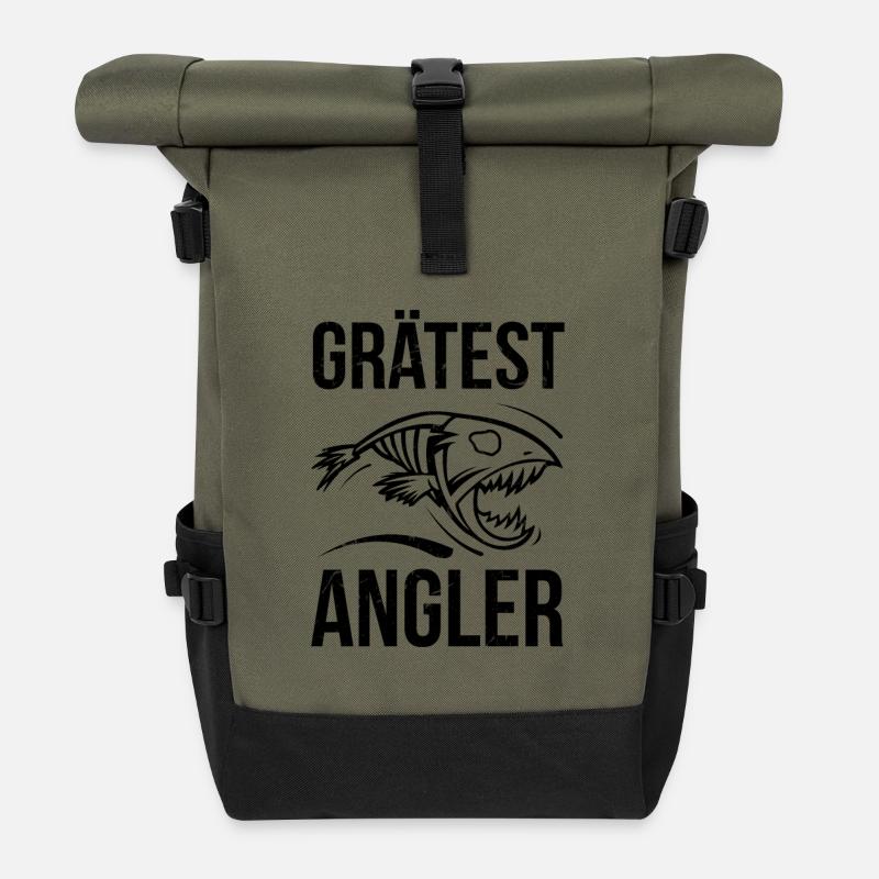 Angler Grätest Angler - Rolltop Rucksack - Olive/Schwarz