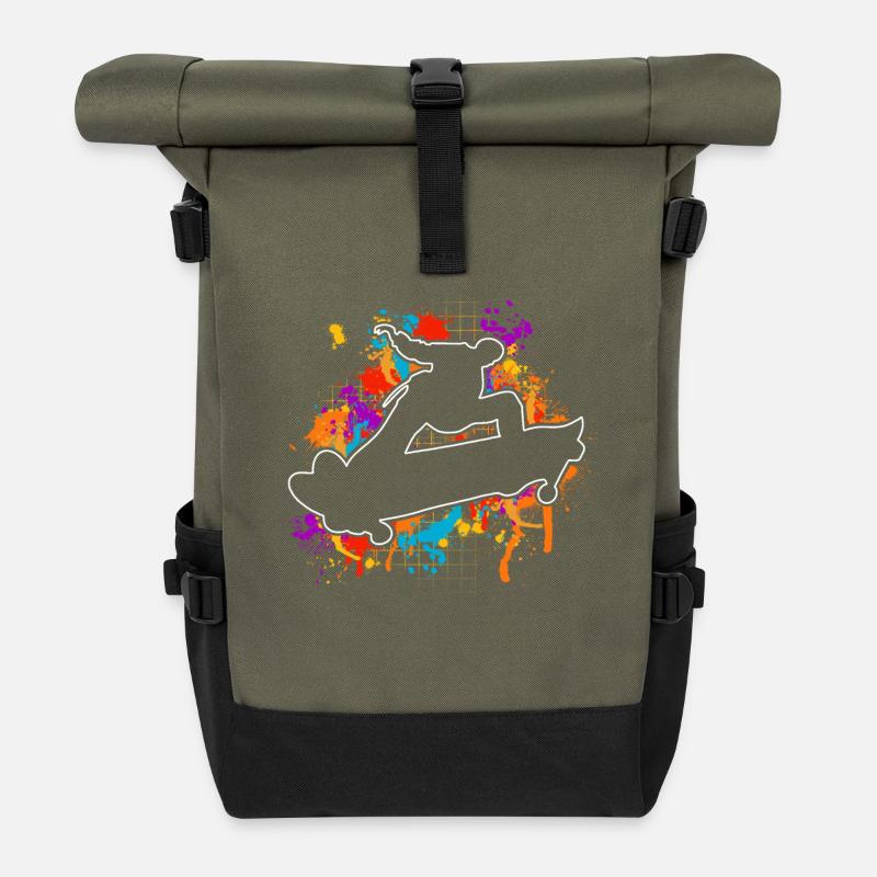 Skater - Roll Top Backpack - olive/black
