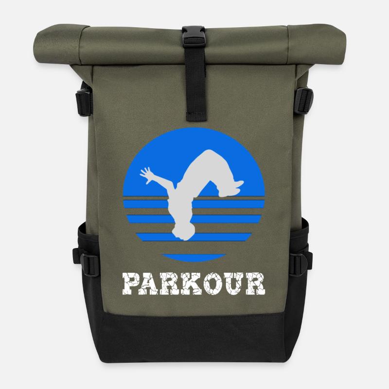 Parkour - Sac à dos roll top - olive/noir