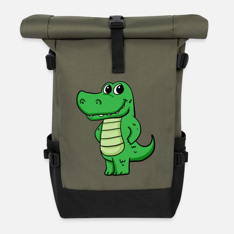 Krokodil - Rolltop Rucksack - Olive/Schwarz