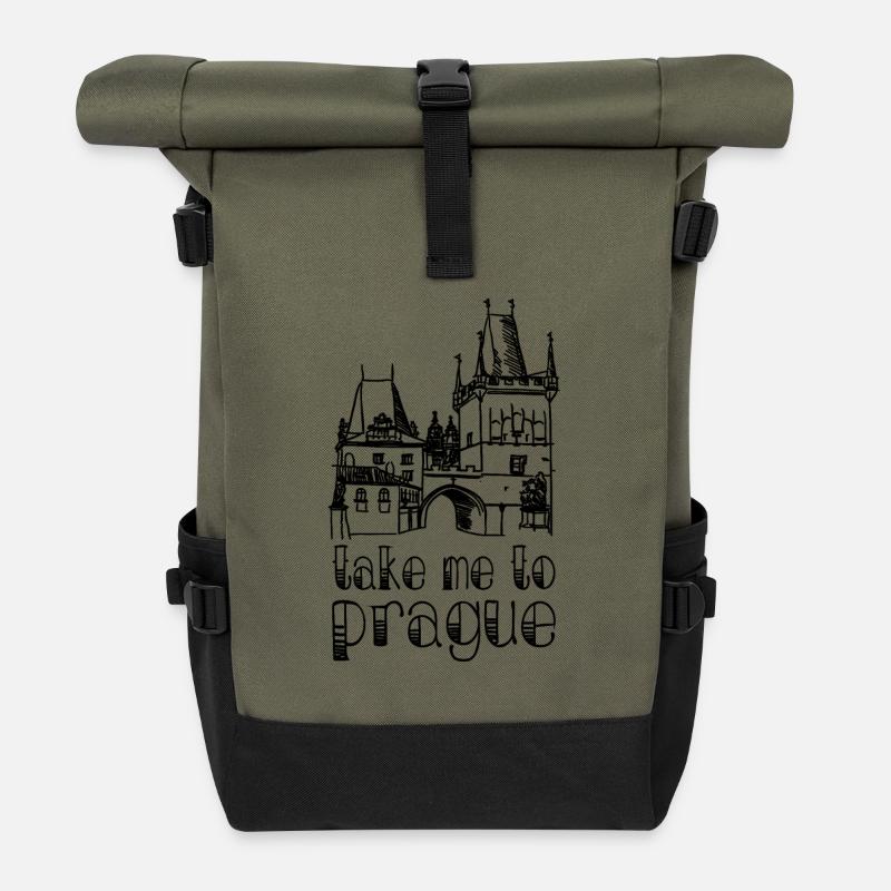 Take me to Prag - Rolltop Rucksack - Olive/Schwarz