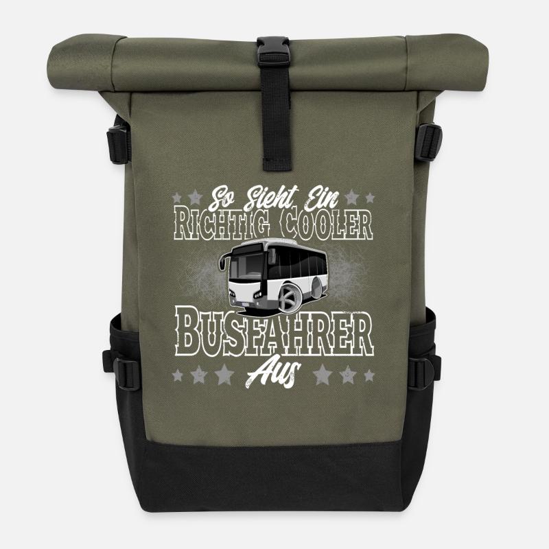 Busfahrer - Rolltop Rucksack - Olive/Schwarz