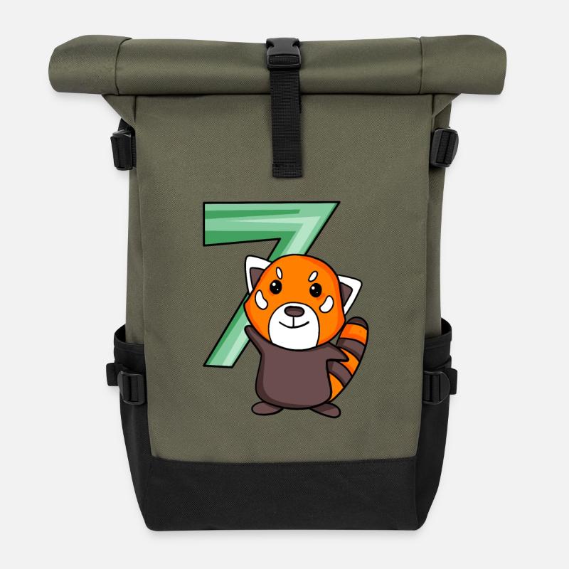 Roter Panda - Rolltop Rucksack - Olive/Schwarz