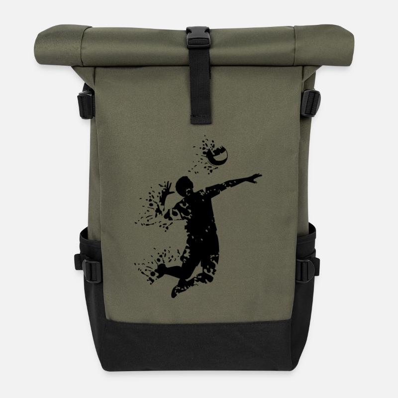 volleyball cool - Rolltop Rucksack - Olive/Schwarz