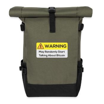 Warning : May Randomly Start Talking About Bitcoin - Sac à dos roll top - olive/noir - Devant