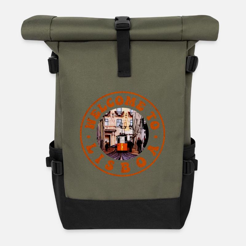 Bienvenue à Lisbonne Tramnostalgia - Sac à dos roll top - olive/noir