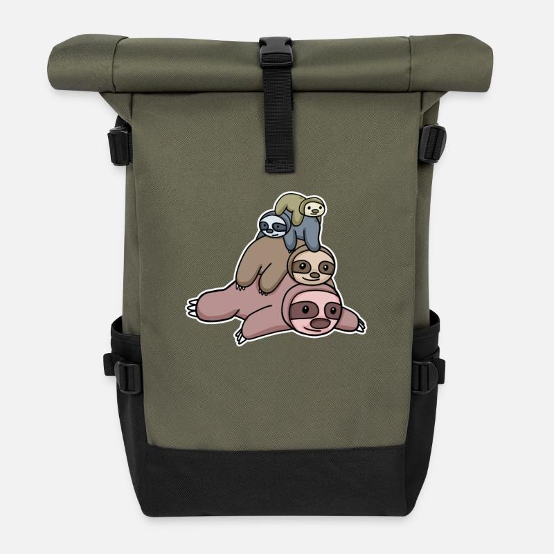 Faultiere - Rolltop Rucksack - Olive/Schwarz