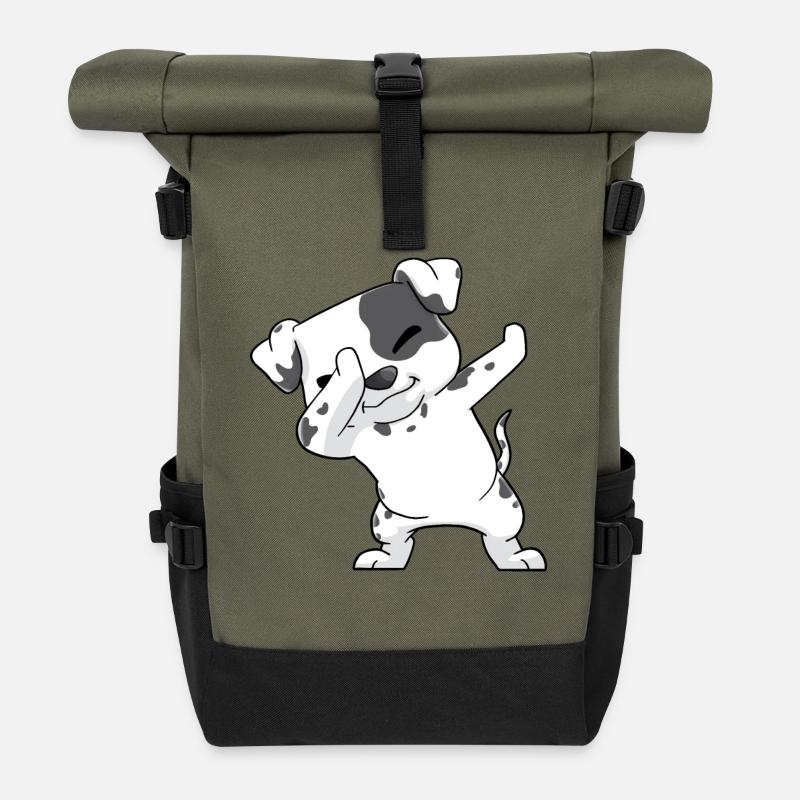 Dalmatiner Kawaii - Rolltop Rucksack - Olive/Schwarz