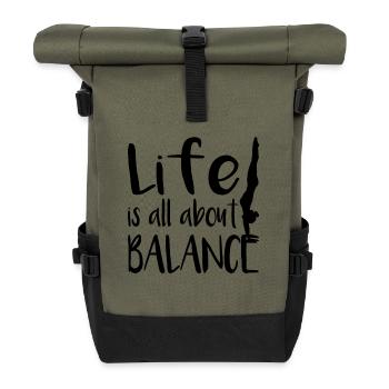 Stand de la main - Sac à dos roll top - olive/noir - Devant