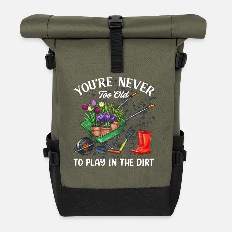 Garten Gärtner - Rolltop Rucksack - Olive/Schwarz