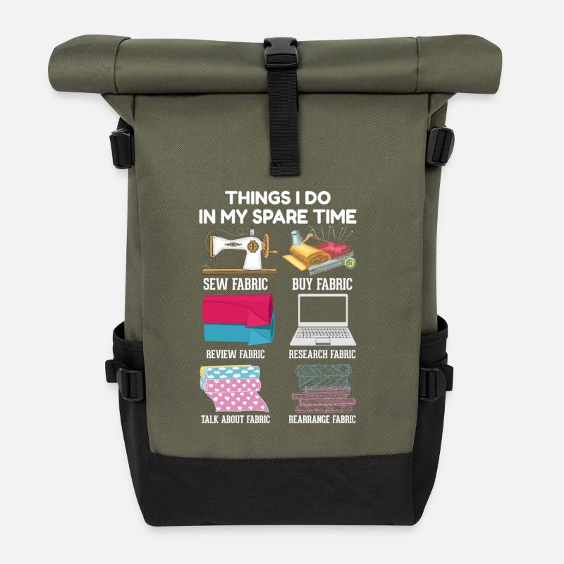 Nähen - Rolltop Rucksack - Olive/Schwarz