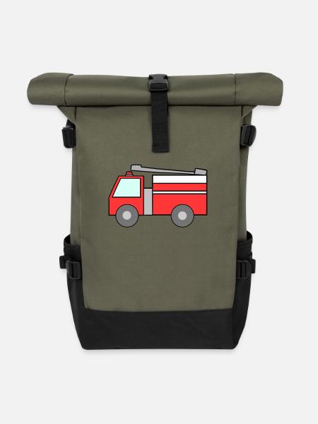 Feuerwehr - Rolltop Rucksack - Olive/Schwarz