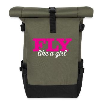 Pilote Fille Aviation Flying - Sac à dos roll top - olive/noir - Devant