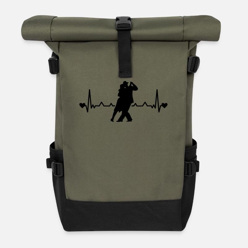 Tango Argentino Heartbeat Tango Danseur Couple - Sac à dos roll top - olive/noir