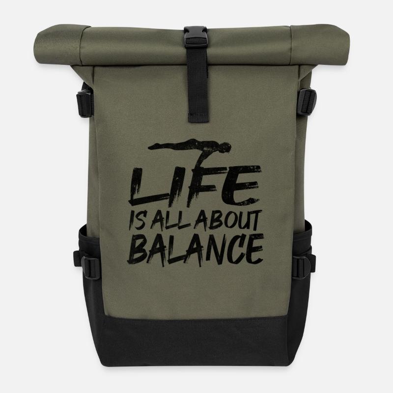 calisthenics love - Rolltop Rucksack - Olive/Schwarz