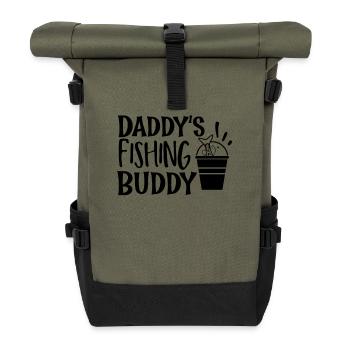 Daddy's fishing buddy - Rolltop Rucksack - Olive/Schwarz - Vorne