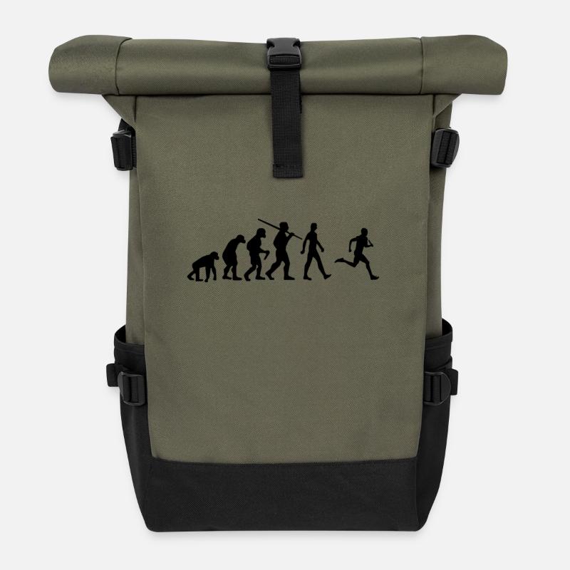 Läufer Evolution Joggen - Rolltop Rucksack - Olive/Schwarz