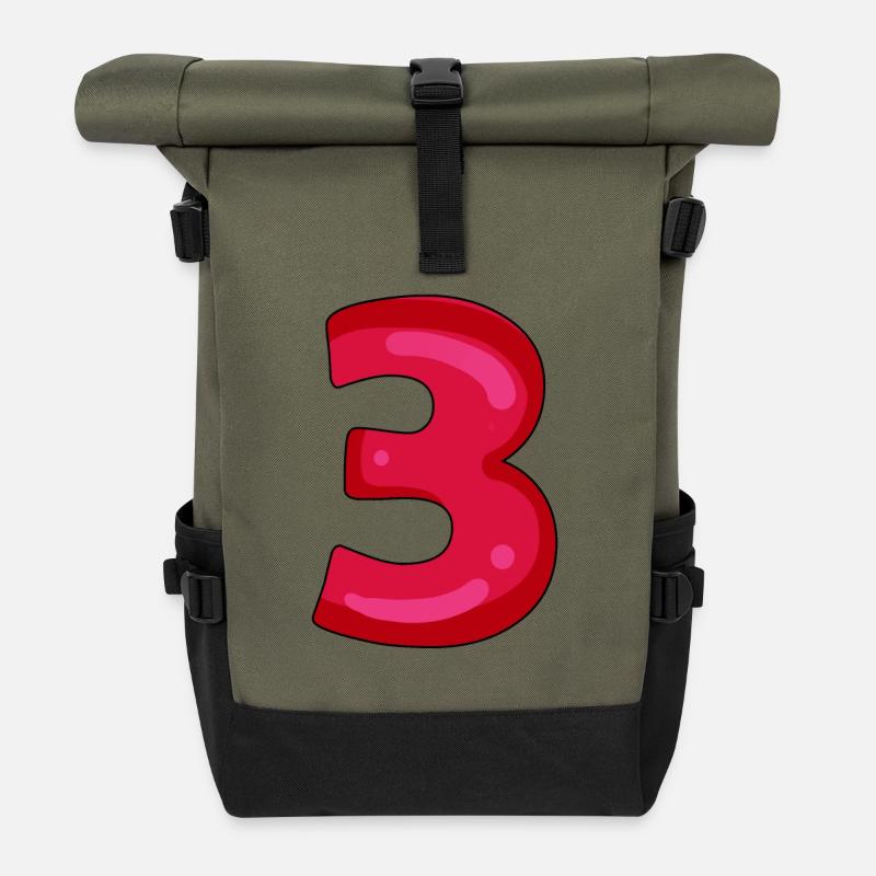 3 - Rolltop Rucksack - Olive/Schwarz