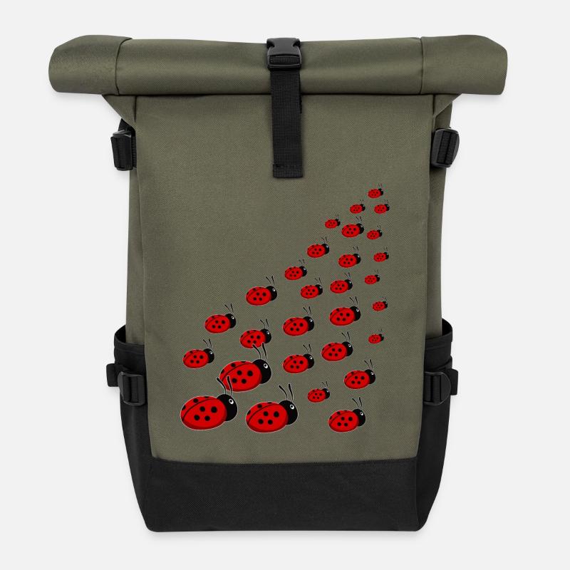 Marienkäfer - Rolltop Rucksack - Olive/Schwarz