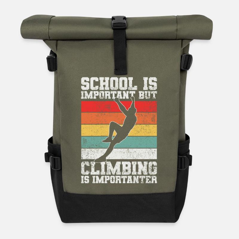Klettern Kletterer Bouldern - Rolltop Rucksack - Olive/Schwarz