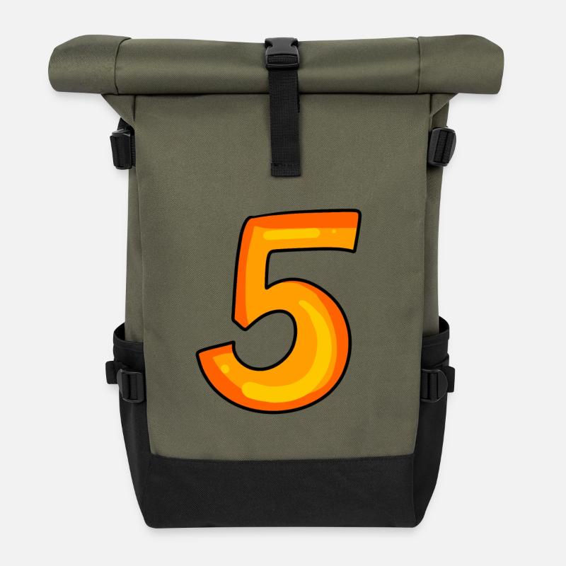 5 - Roll Top Backpack - olive/black