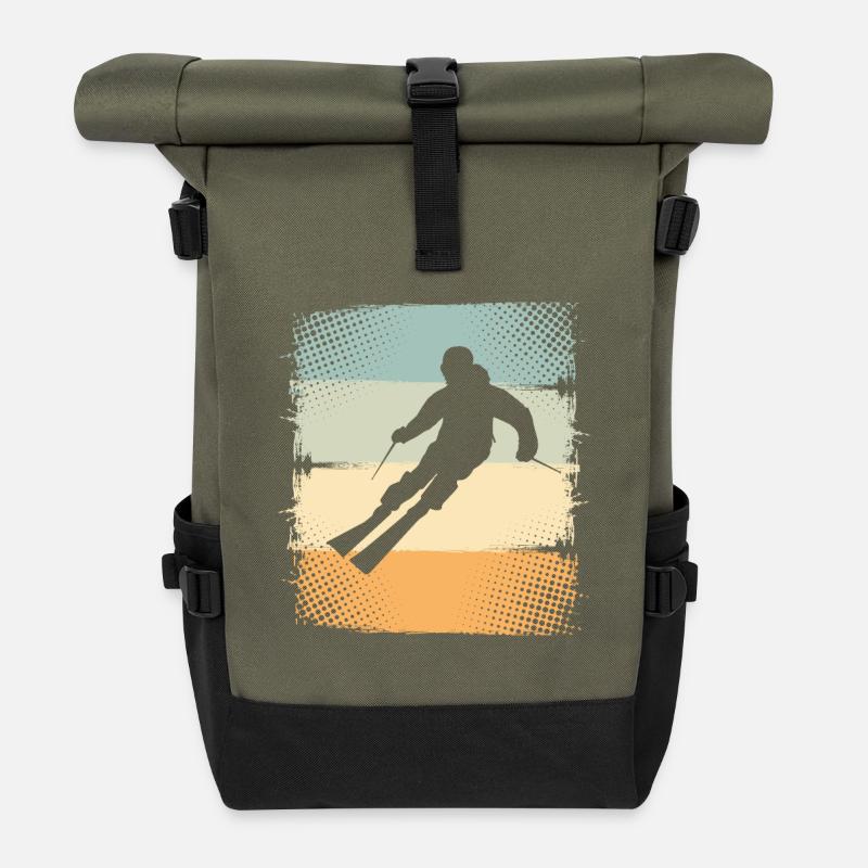 Ski - Rolltop Rucksack - Olive/Schwarz