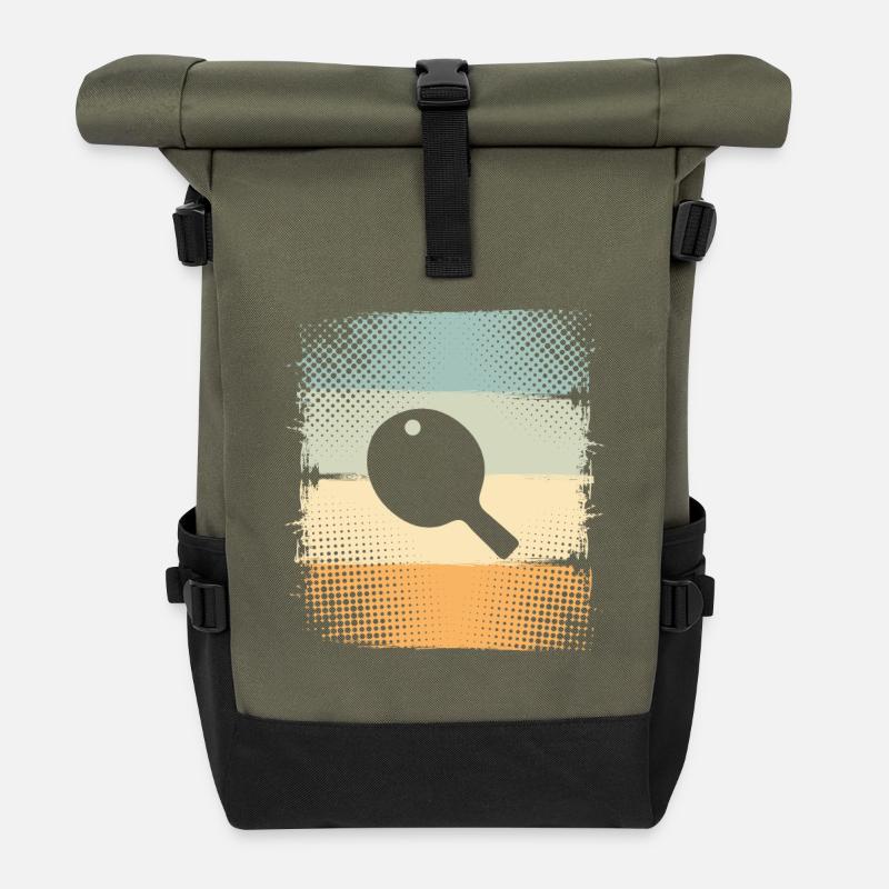 Tischtennis - Rolltop Rucksack - Olive/Schwarz
