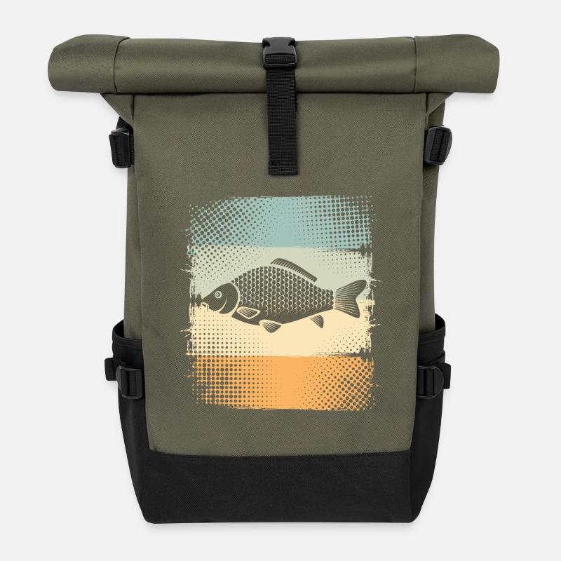 Karpfen - Rolltop Rucksack - Olive/Schwarz