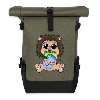 Bébé Lion - Sac à dos roll top - olive/noir - Devant