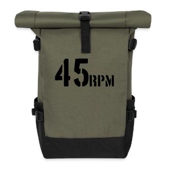 45 RPM Vinyl - Roll Top Backpack - olive/black - Front
