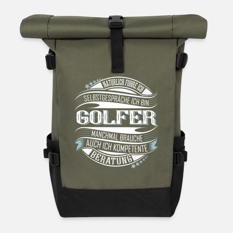 Golfer Golf - Rolltop Rucksack - Olive/Schwarz