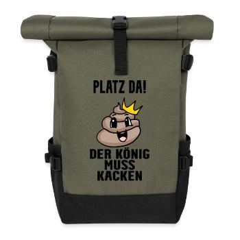 Kacke König - Rolltop Rucksack - Olive/Schwarz - Vorne