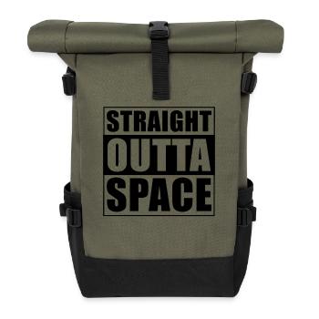 Espace droit outta - Sac à dos roll top - olive/noir - Devant
