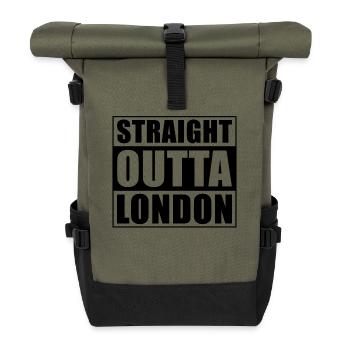 Straight outta London - Roll Top Backpack - olive/black - Front