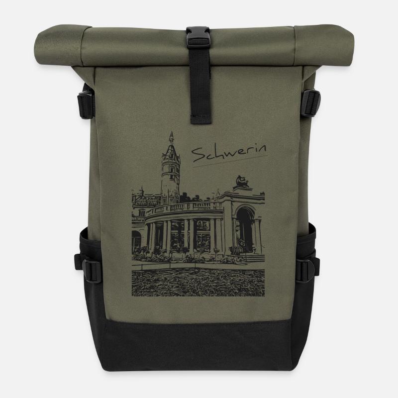 Schwerin Schweriner Schlossgarten - Rolltop Rucksack - Olive/Schwarz
