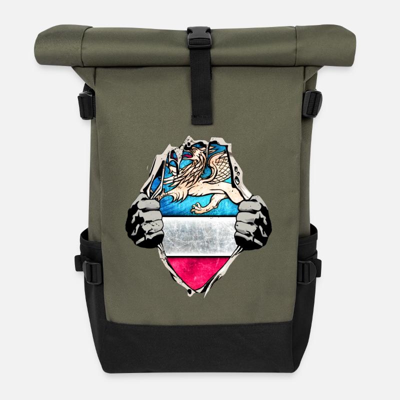Rostock unterm Shirt - Rolltop Rucksack - Olive/Schwarz