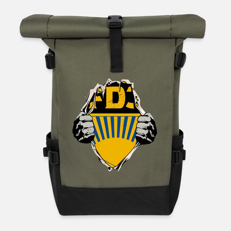 La FDJ sous la chemise - Sac à dos roll top - olive/noir