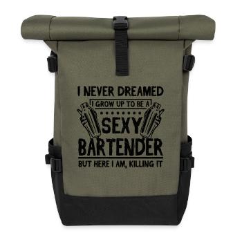 Barman sexy - Sac à dos roll top - olive/noir - Devant