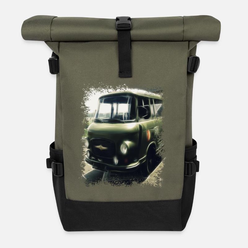 Barkas - NVA - DDR - Transporter - Rolltop Rucksack - Olive/Schwarz