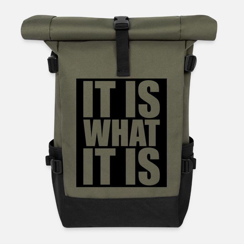 It Is What It Is - Rolltop Rucksack - Olive/Schwarz