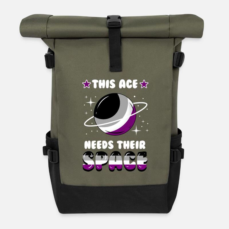 This Ace Needs Their Space Ace Pride - Rolltop Rucksack - Olive/Schwarz