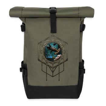 Requin-marteau steampunk génial - Sac à dos roll top - olive/noir - Devant
