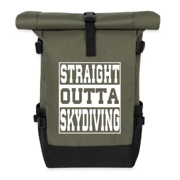 Skydiving Spruch lustig - Rolltop Rucksack - Olive/Schwarz - Vorne