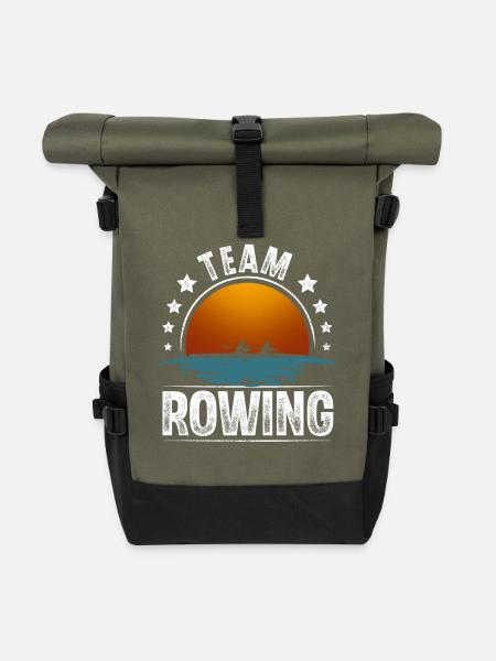 Rudern Ruderer Ruderboot Team - Rolltop Rucksack - Olive/Schwarz