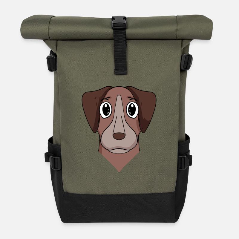 Pointer Hund Hunderasse - Rolltop Rucksack - Olive/Schwarz