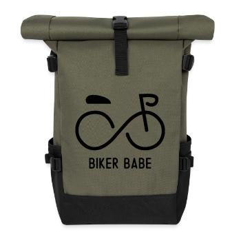 Biker Babe - Roll Top Backpack - olive/black - Front
