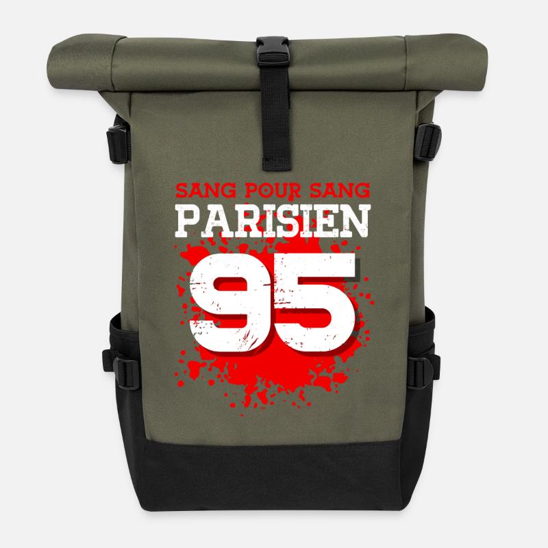 Sang Pour Sang Parisien - 95 - Sac à dos roll top - olive/noir