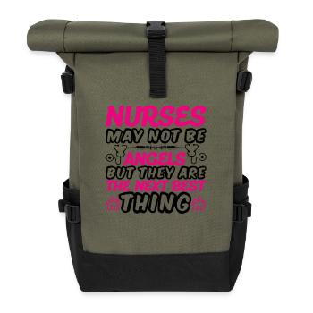 Krankenschwestern sind keine Engel - Rolltop Rucksack - Olive/Schwarz - Vorne