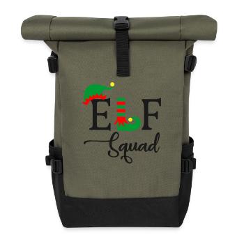 Funny Elf Troupe Christmas Design - Roll Top Backpack - olive/black - Front