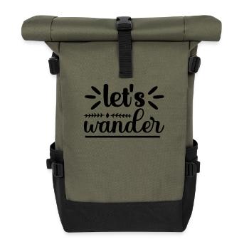 Lasst uns wandern - Rolltop Rucksack - Olive/Schwarz - Vorne